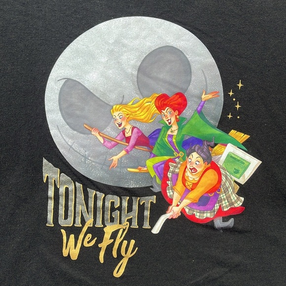 Disney Womens Hocus Pocus "Tonight We Fly" Graphic T-Shirt, Size: Large - Picture 9 of 17